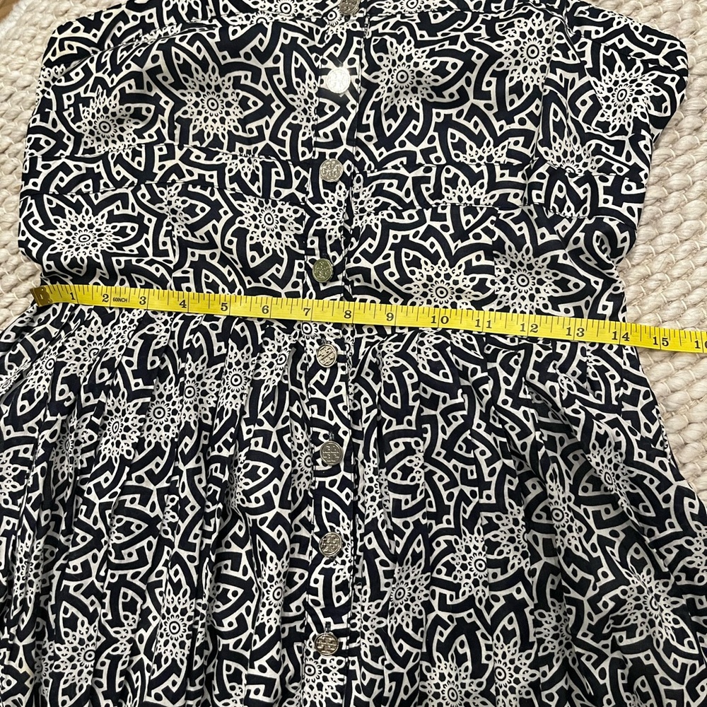 Tory Burch Button Front Geometric Floral Sundress Size 8 - Picture 6 of 11